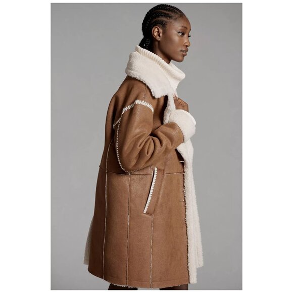 Avec Les Filles | Faux-Shearling and Suede Coat | NWT - Picture 3 of 10